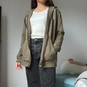 Olive zip up hoodie